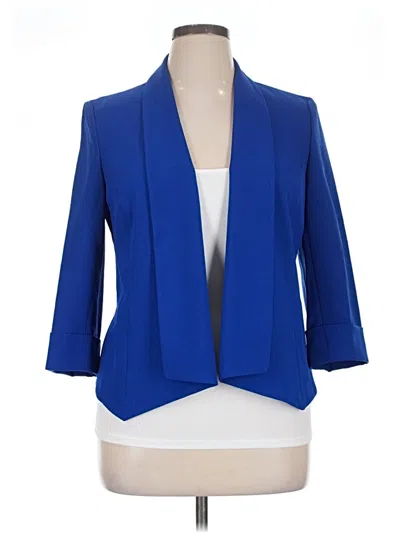 Pre-owned Black Label By Evan Picone Blazer Jacket In Blue