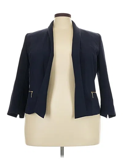 Pre-owned Black Label By Evan Picone Blazer Jacket In Blue