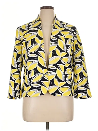 Pre-owned Black Label By Evan Picone Blazer Jacket In Yellow