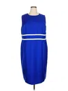Black Label By Evan Picone Casual Dress In Blue