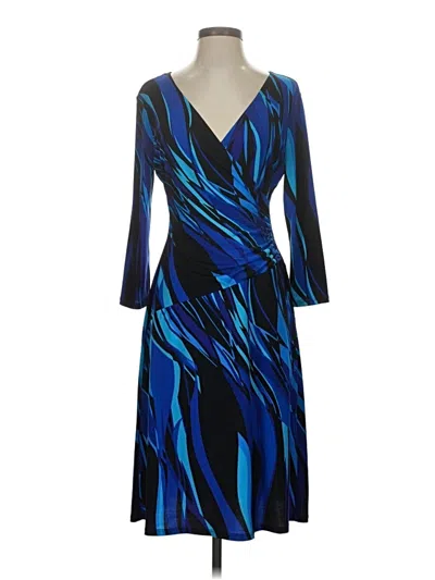 Pre-owned Black Label By Evan Picone Cocktail Dress In Blue