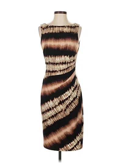 Pre-owned Black Label By Evan Picone Cocktail Dress In Brown