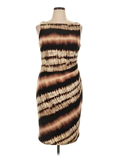 Pre-owned Black Label By Evan Picone Cocktail Dress In Brown