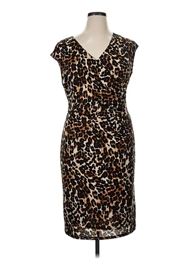 Pre-owned Black Label By Evan Picone Cocktail Dress In Brown