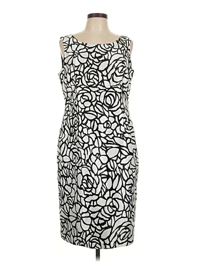 Pre-owned Black Label By Evan Picone Cocktail Dress In White