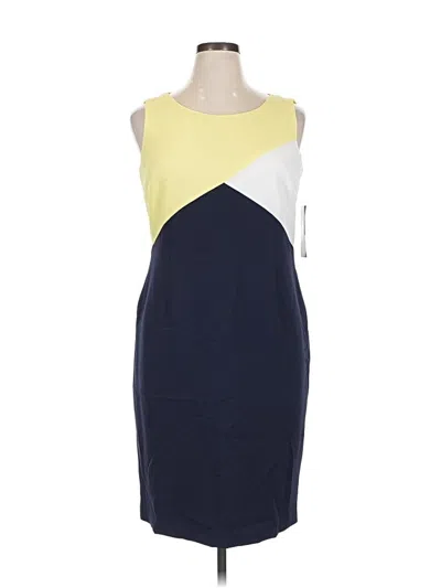 Pre-owned Black Label By Evan Picone Cocktail Dress In Yellow