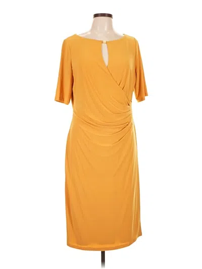 Pre-owned Black Label By Evan Picone Cocktail Dress In Yellow
