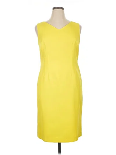 Pre-owned Black Label By Evan Picone Cocktail Dress In Yellow