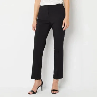 Black Label By Evan Picone Crepe Womens Classic Fit Straight Suit Pant In Black