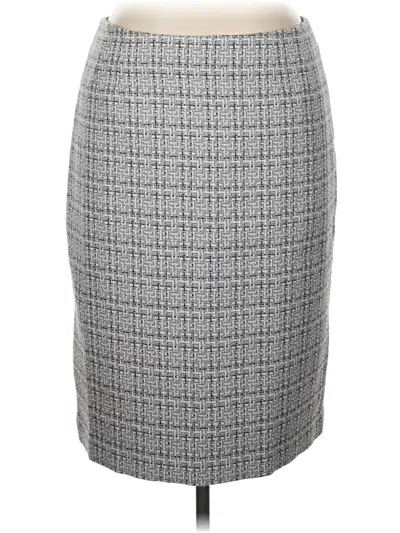 Pre-owned Black Label By Evan Picone Formal Skirt In Gray