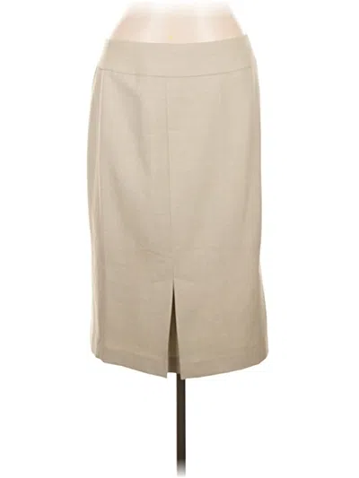 Pre-owned Black Label By Evan Picone Formal Skirt In Tan