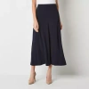 Black Label By Evan Picone Knit Womens Mid Rise Maxi Skirt In Blue