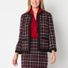 Black Label By Evan Picone Plaid Womens Regular Fit Suit Jacket In Red