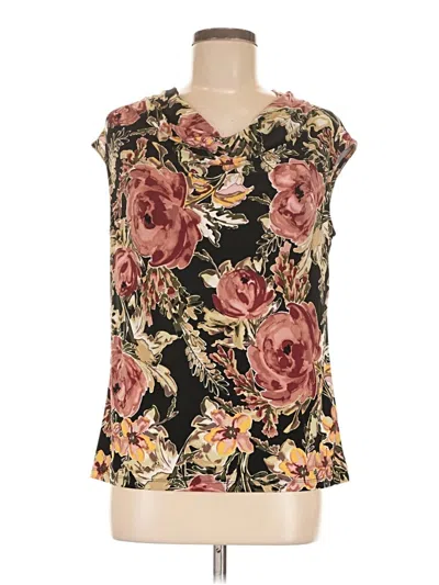 Pre-owned Black Label By Evan Picone Sleeveless Blouse In Black