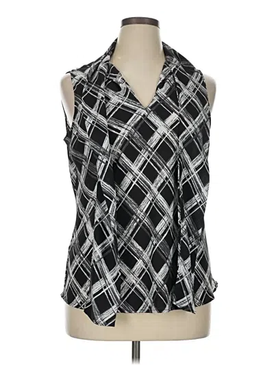 Pre-owned Black Label By Evan Picone Sleeveless Blouse In Black