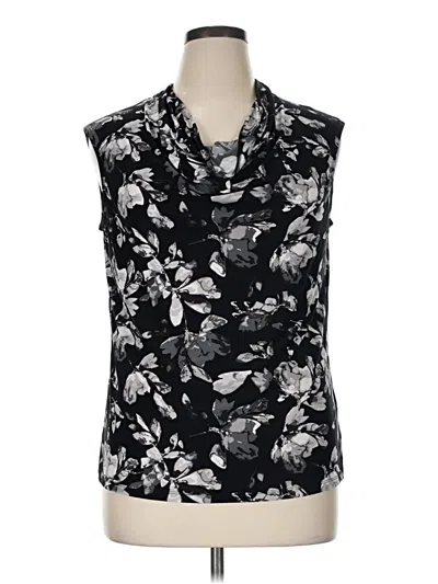 Pre-owned Black Label By Evan Picone Sleeveless Blouse In Black