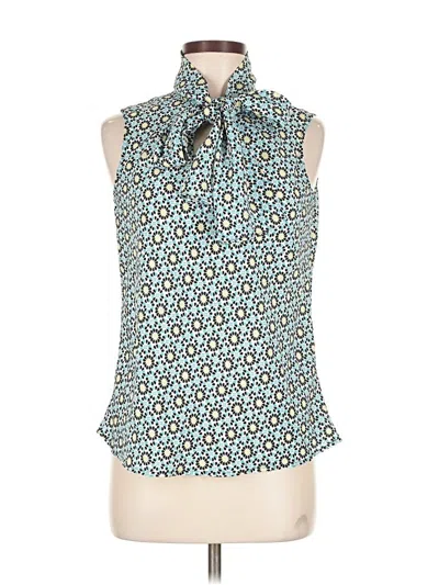 Pre-owned Black Label By Evan Picone Sleeveless Blouse In Blue