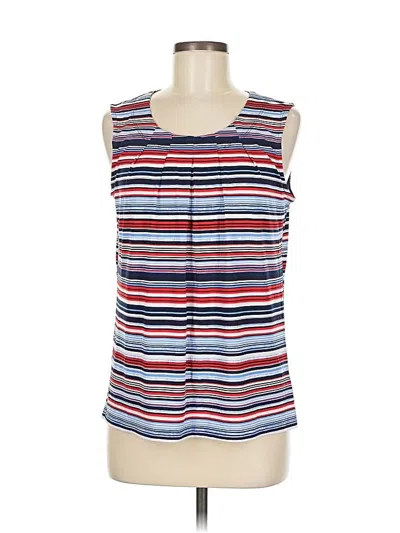 Pre-owned Black Label By Evan Picone Sleeveless Blouse In Blue