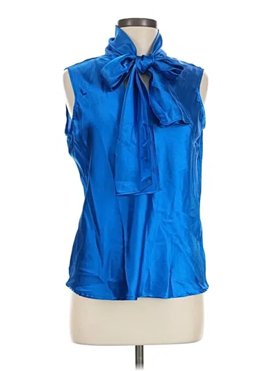 Pre-owned Black Label By Evan Picone Sleeveless Blouse In Blue