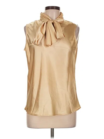 Pre-owned Black Label By Evan Picone Sleeveless Blouse In Gold