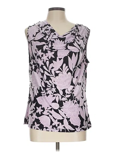 Pre-owned Black Label By Evan Picone Sleeveless Blouse In Purple