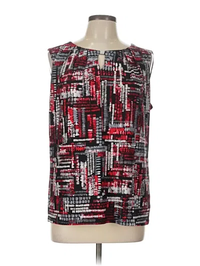 Pre-owned Black Label By Evan Picone Sleeveless Blouse In Red