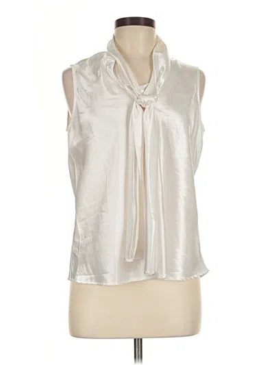 Pre-owned Black Label By Evan Picone Sleeveless Blouse In Silver
