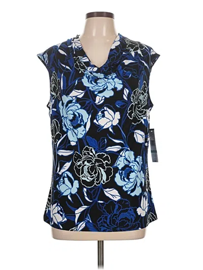 Black Label By Evan Picone Sleeveless T-shirt In Blue