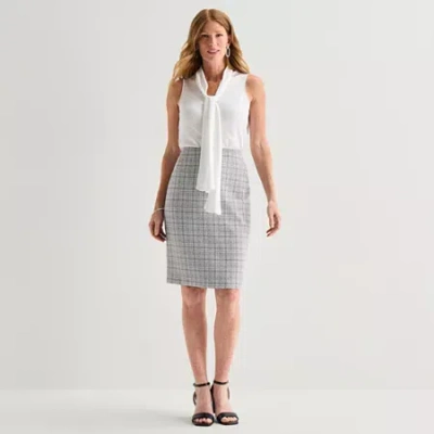 Black Label By Evan Picone Tweed Womens Suit Skirt In Black