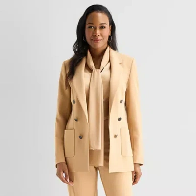 Black Label By Evan Picone Womens Classic Fit Double Breasted Suit Jacket In Nude
