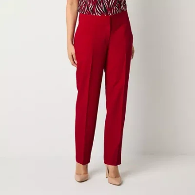 Black Label By Evan Picone Womens Classic Fit Straight Suit Pant In Red
