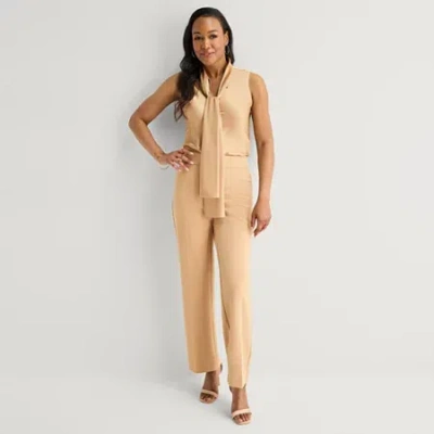Black Label By Evan Picone Womens Classic Fit Straight Suit Pant In Brown