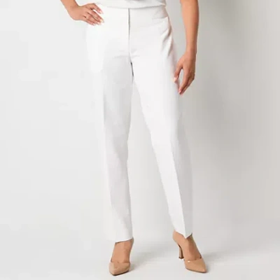 Black Label By Evan Picone Womens Classic Fit Straight Suit Pant In White