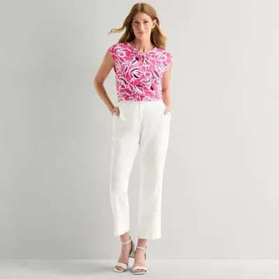 Black Label By Evan Picone Womens Classic Fit Straight Suit Pant In Pink