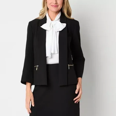 Black Label By Evan Picone Womens Classic Fit Suit Jacket In Black