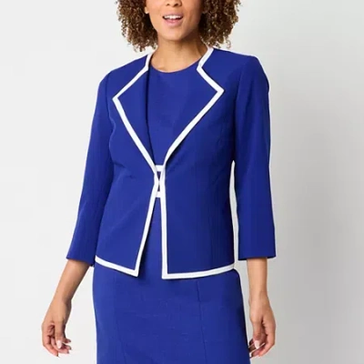 Black Label By Evan Picone Womens Classic Fit Suit Jacket In Blue