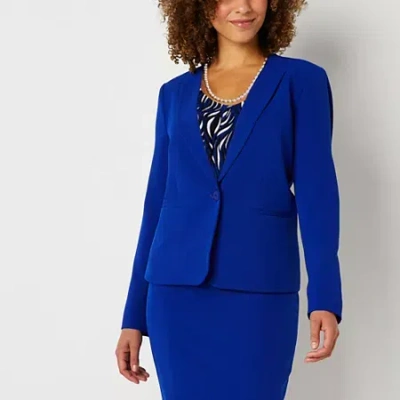 Black Label By Evan Picone Womens Classic Fit Suit Jacket In Blue