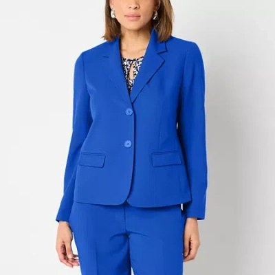 Black Label By Evan Picone Womens Classic Fit Suit Jacket In Blue