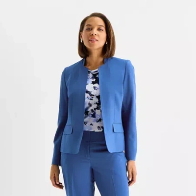 Black Label By Evan Picone Womens Classic Fit Suit Jacket In Blue