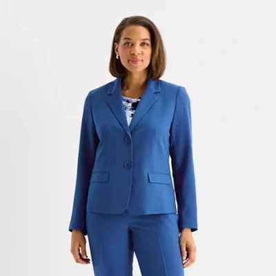 Black Label By Evan Picone Womens Classic Fit Suit Jacket In Blue