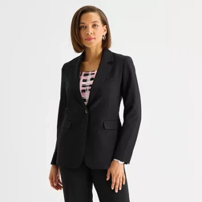 Black Label By Evan Picone Womens Classic Fit Suit Jacket In Blue