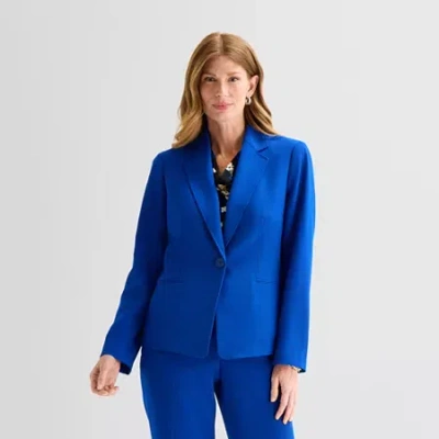 Black Label By Evan Picone Womens Classic Fit Suit Jacket In Blue