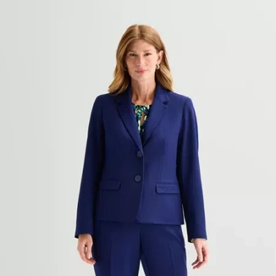 Black Label By Evan Picone Womens Classic Fit Suit Jacket In Blue