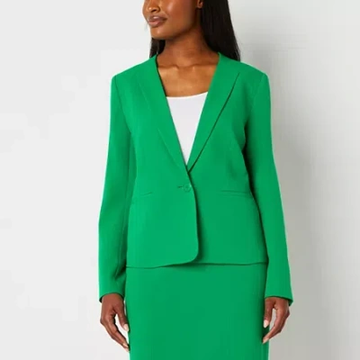 Black Label By Evan Picone Womens Classic Fit Suit Jacket In Green