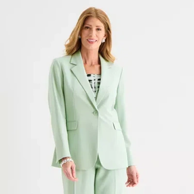 Black Label By Evan Picone Womens Classic Fit Suit Jacket In Green