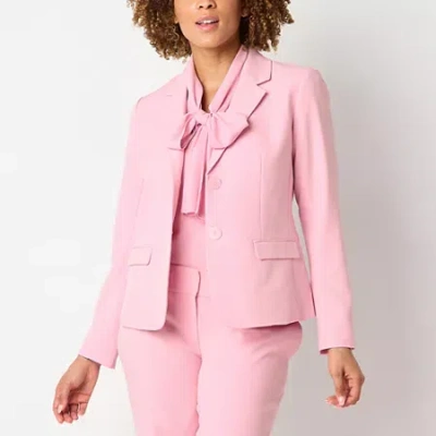 Black Label By Evan Picone Womens Classic Fit Suit Jacket In Pink