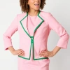 Black Label By Evan Picone Womens Classic Fit Suit Jacket In Pink