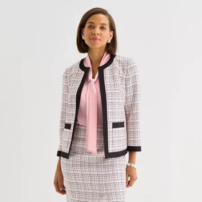Black Label By Evan Picone Womens Classic Fit Suit Jacket In Pink