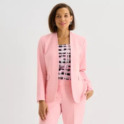 Black Label By Evan Picone Womens Classic Fit Suit Jacket In Pink
