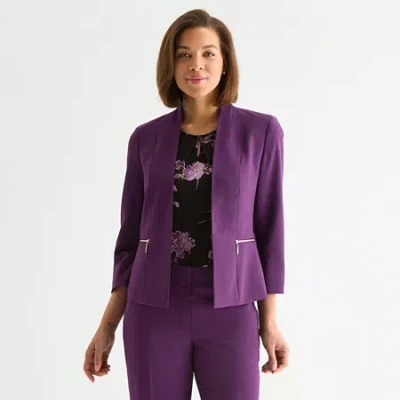 Black Label By Evan Picone Womens Classic Fit Suit Jacket In Purple